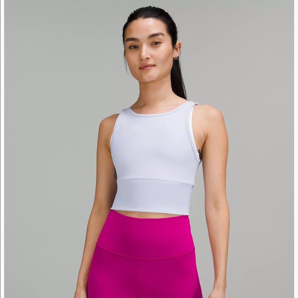 Lululemon pastel blue power pivot tank top size 4